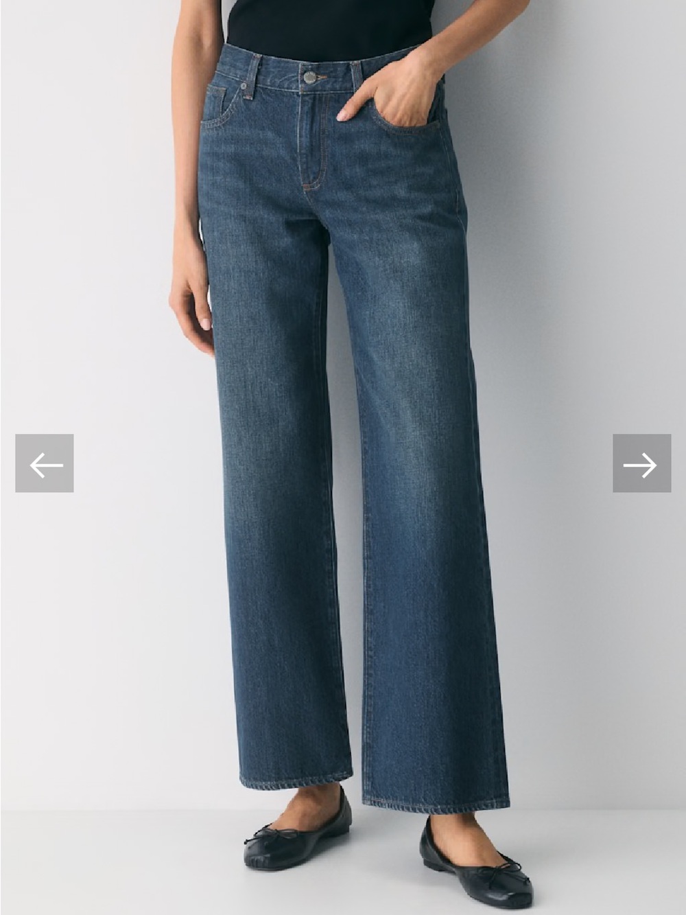 NWT Aritzia Denim Forum The Farrah Wide Leg Low Rise Jeans - Picture 8 of 8